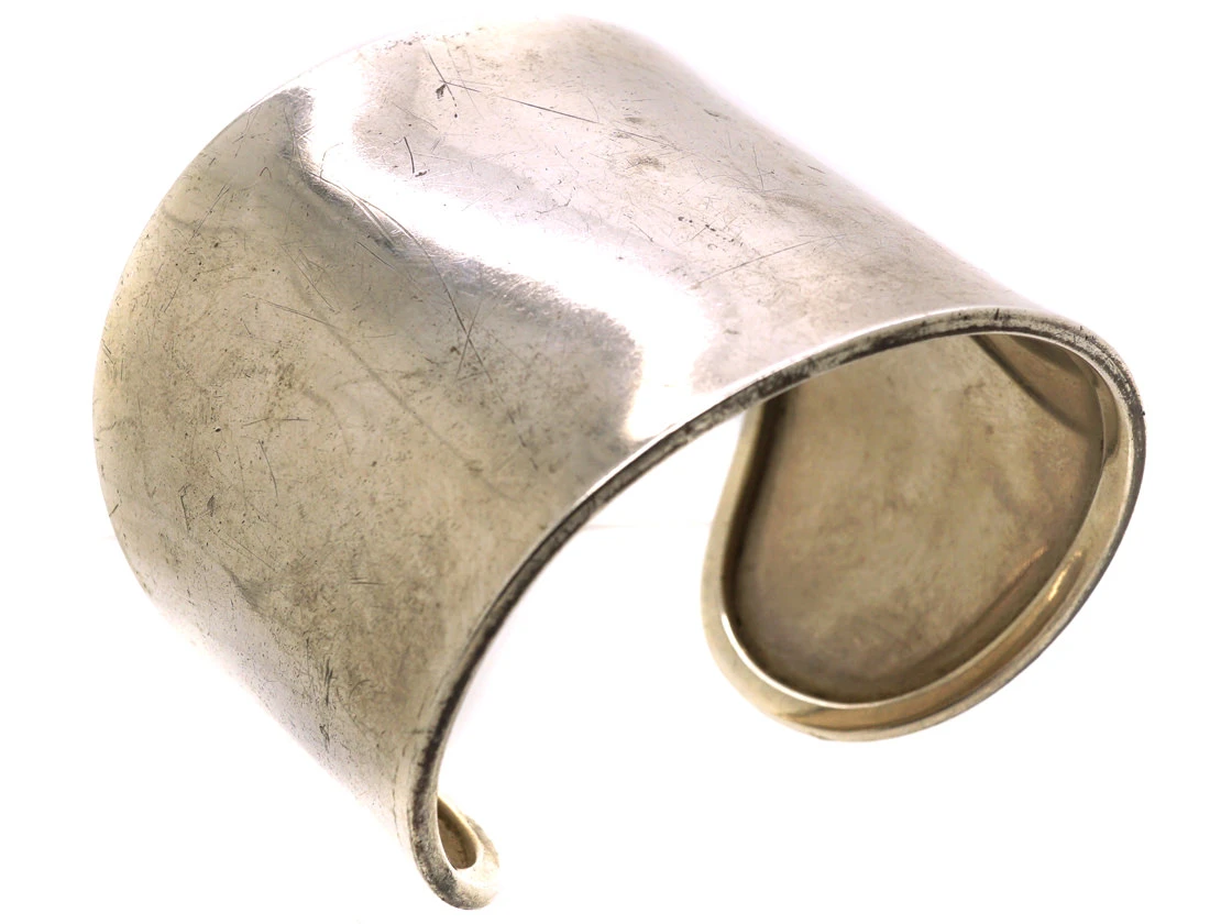 Silver Wide Cuff Bangle 5 Silver Wide Cuff Bangle - Image 3