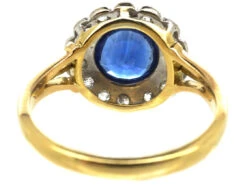 18ct Gold & Platinum, Large Sapphire & Diamond Cluster Ring 14 18ct Gold & Platinum, Large Sapphire & Diamond Cluster Ring -Antique Jewellery Company DSC09555