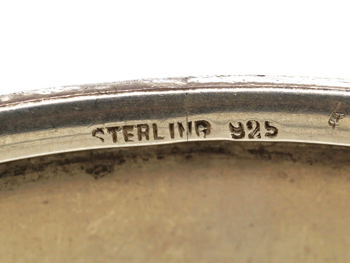 Silver Wide Cuff Bangle 6 Silver Wide Cuff Bangle - Image 4