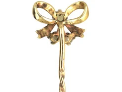 9ct Gold & Opal Bow Tie Pin -Antique Jewellery Company DSC09566 1