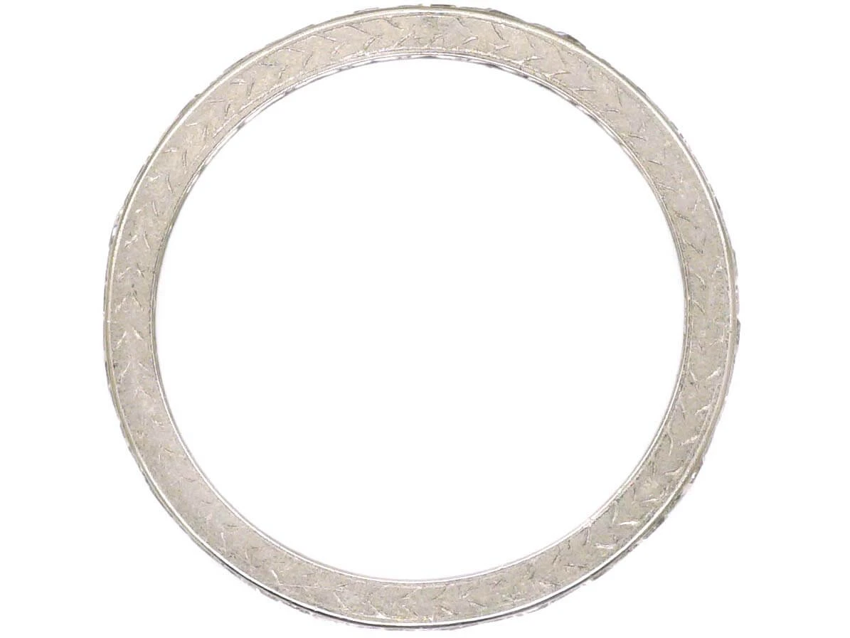 Early 20th Century Narrow Platinum & Diamond Eternity Ring 4 Early 20th Century Narrow Platinum & Diamond Eternity Ring - Image 2