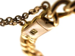 Edwardian 15ct Gold Curb Bracelet Set With Turquoise & Pearls -Antique Jewellery Company DSC09574 1