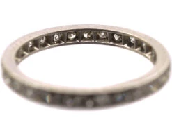Early 20th Century Narrow Platinum & Diamond Eternity Ring 9 Early 20th Century Narrow Platinum & Diamond Eternity Ring -Antique Jewellery Company DSC09574