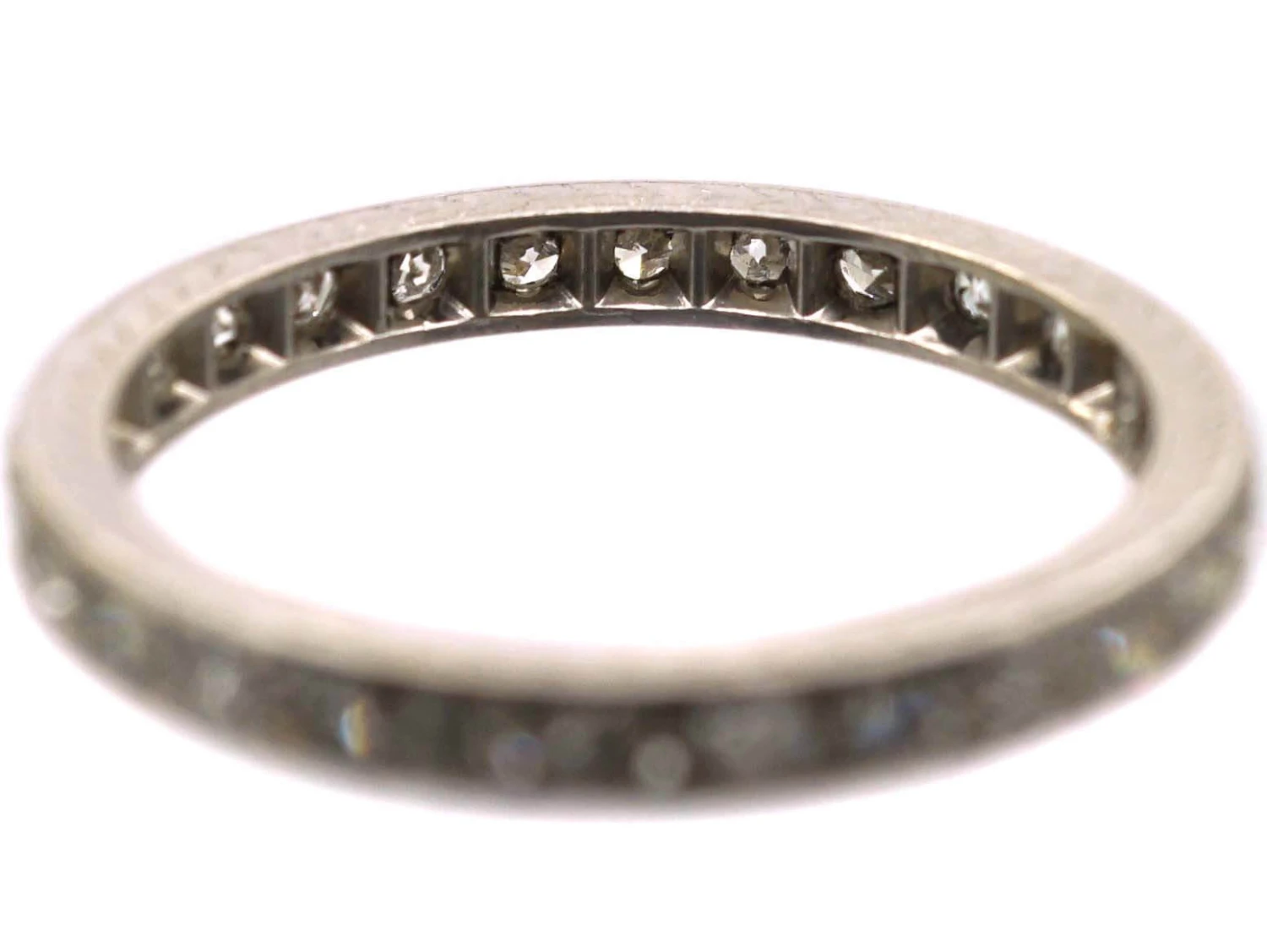Early 20th Century Narrow Platinum & Diamond Eternity Ring 5 Early 20th Century Narrow Platinum & Diamond Eternity Ring - Image 3
