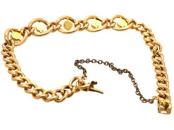 Edwardian 15ct Gold Curb Bracelet Set With Turquoise & Pearls -Antique Jewellery Company DSC09580