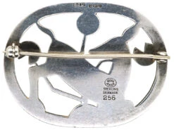 Silver Kneeling Fawn Brooch By Georg Jensen -Antique Jewellery Company DSC09587