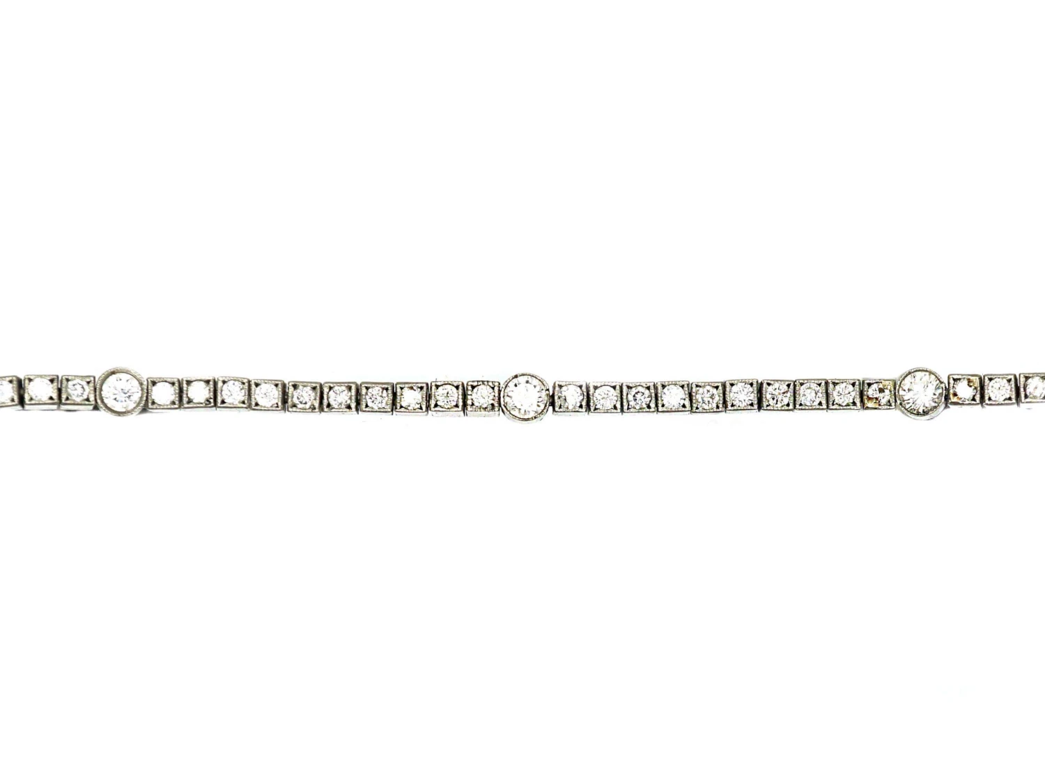 Art Deco Platinum Tennis Bracelet Set With Diamonds 3 Art Deco Platinum Tennis Bracelet Set With Diamonds