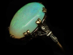 Art Deco 18ct Gold Large Opal Ring -Antique Jewellery Company DSC09607