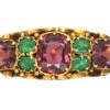 Victorian 15ct Gold, Almandine Garnet & Emerald Ring -Antique Jewellery Company DSC09617
