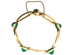 9ct Gold & Green Chalcedony Bracelet By Deakin & Francis -Antique Jewellery Company DSC09618