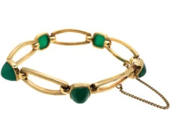 9ct Gold & Green Chalcedony Bracelet By Deakin & Francis -Antique Jewellery Company DSC09620 1