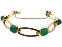 9ct Gold & Green Chalcedony Bracelet By Deakin & Francis -Antique Jewellery Company DSC09623