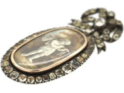 French Early 19th Century Silver & Paste Miniature Pendant Of A Young Boy With Fishing Net & Fish -Antique Jewellery Company DSC09625 1