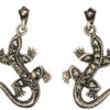 Silver & Marcasite Lizard Earrings