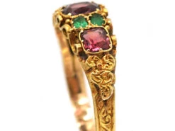 Victorian 15ct Gold, Almandine Garnet & Emerald Ring 14 Victorian 15ct Gold, Almandine Garnet & Emerald Ring -Antique Jewellery Company DSC09653