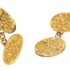 Edwardian 9ct Gold Oval Engraved Cufflinks 1 Edwardian 9ct Gold Oval Engraved Cufflinks -Antique Jewellery Company DSC096631