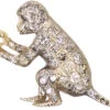 Edwardian 18ct White Gold Brooch Of A Monkey Set With Diamonds Holding A Pearl 1 Edwardian 18ct White Gold Brooch Of A Monkey Set With Diamonds Holding A Pearl -Antique Jewellery Company DSC09689 1