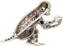 Edwardian 18ct White Gold Brooch Of A Monkey Set With Diamonds Holding A Pearl 7 Edwardian 18ct White Gold Brooch Of A Monkey Set With Diamonds Holding A Pearl -Antique Jewellery Company DSC09693 1