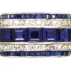 Art Deco Platinum, Sapphire & Diamond Ring With Scalloped Edges -Antique Jewellery Company DSC09695 scaled 1