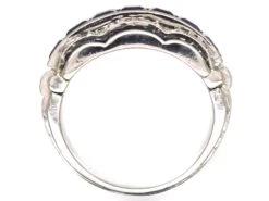 Art Deco Platinum, Sapphire & Diamond Ring With Scalloped Edges 12 Art Deco Platinum, Sapphire & Diamond Ring With Scalloped Edges -Antique Jewellery Company DSC09702 scaled 1