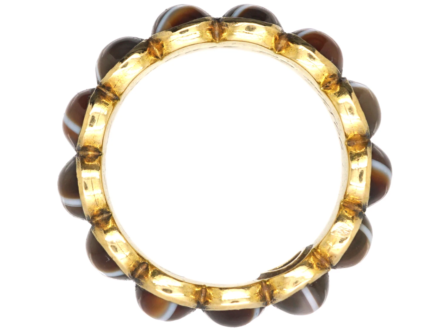Victorian 15ct Gold Banded Onyx Eternity Ring With Hidden Locket 4 Victorian 15ct Gold Banded Onyx Eternity Ring With Hidden Locket - Image 2