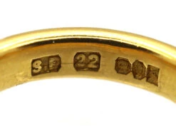 Retro 22ct Gold Wedding Ring Made In Dublin In 1942 -Antique Jewellery Company DSC09734
