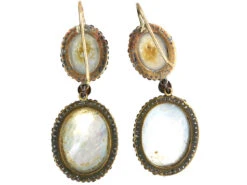 Victorian Cut Steel & Porcelain Cherub Drop Earrings 10 Victorian Cut Steel & Porcelain Cherub Drop Earrings -Antique Jewellery Company DSC09746