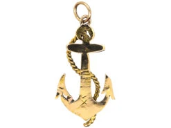 Victorian 15ct Gold Anchor Pendant Set With Rose Diamonds -Antique Jewellery Company DSC09764