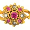 Georgian 18ct Gold, Ruby & Rose Diamond Cluster Ring 2 Georgian 18ct Gold, Ruby & Rose Diamond Cluster Ring -Antique Jewellery Company DSC09805