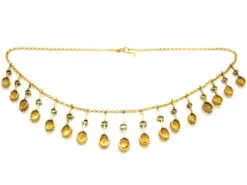 Edwardian 15ct Gold Fringe Necklace Set With Citrines & Rock Crystal 8 Edwardian 15ct Gold Fringe Necklace Set With Citrines & Rock Crystal -Antique Jewellery Company DSC09809