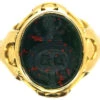 Victorian 18ct Gold & Bloodstone Crest Intaglio Signet Ring 1 Victorian 18ct Gold & Bloodstone Crest Intaglio Signet Ring -Antique Jewellery Company DSC09822