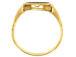 Victorian 18ct Gold & Bloodstone Crest Intaglio Signet Ring -Antique Jewellery Company DSC09824 1