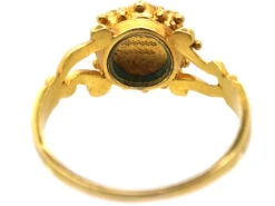 Georgian 18ct Gold, Ruby & Rose Diamond Cluster Ring -Antique Jewellery Company DSC09824