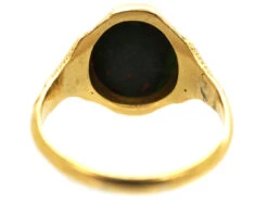 Victorian 18ct Gold & Bloodstone Crest Intaglio Signet Ring -Antique Jewellery Company DSC09826