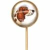 Victorian 9ct Gold & Reverse Intaglio Rock Crystal Tie Pin Of A Spaniel