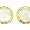 Mid 20th Century 15ct Gold Large Cabochon Cut Opal Earrings 1 Mid 20th Century 15ct Gold Large Cabochon Cut Opal Earrings -Antique Jewellery Company DSC09940 copy