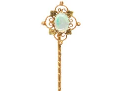 Edwardian 15ct Two Colour Gold & Opal Tie Pin