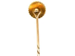 Edwardian 15ct Gold, Natural Pearl & Rose Diamond Tie Pin 13 Edwardian 15ct Gold, Natural Pearl & Rose Diamond Tie Pin -Antique Jewellery Company DSC09959