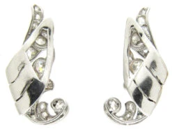 Art Deco Diamond Angel Wing Earrings 6 Art Deco Diamond Angel Wing Earrings -Antique Jewellery Company Diamond Wing Earclips 3