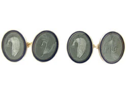 9ct Gold & Enamel Fishing Cufflinks