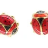 Gold & Enamel Ladybird Earrings 2 Gold & Enamel Ladybird Earrings -Antique Jewellery Company Enamel Ladybird earstuds 2