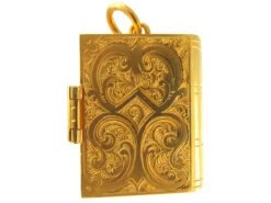 Victorian 18ct Gold Book Locket -Antique Jewellery Company Engraved Book Charm 4