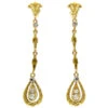 Austrian 14ct Gold & Diamond Edwardian Drop Earrings 2 Austrian 14ct Gold & Diamond Edwardian Drop Earrings -Antique Jewellery Company French 18ct Gold Diamond Edwardian Drop Earrings