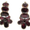 Georgian Flat-Cut Garnet Pansy Cluster Earrings 1 Georgian Flat-Cut Garnet Pansy Cluster Earrings -Antique Jewellery Company Georgin Garnet Flower Drop Earrings 2