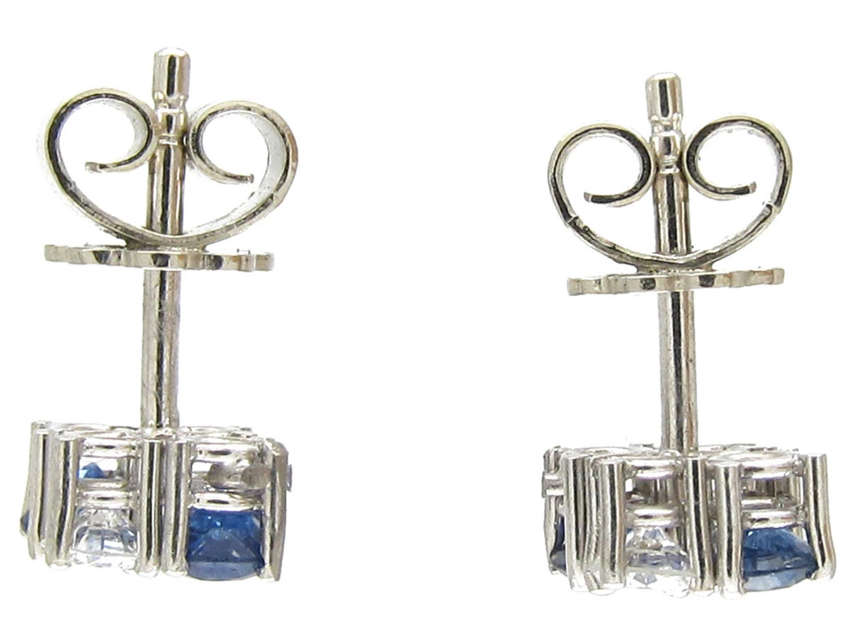 Sapphire & Diamond Earrings 4 Sapphire & Diamond Earrings - Image 2