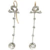 Edwardian Bow Top Platinum & Diamond Drop Earrings -Antique Jewellery Company IMG 2552