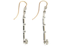 Edwardian Bow Top Platinum & Diamond Drop Earrings 7 Edwardian Bow Top Platinum & Diamond Drop Earrings -Antique Jewellery Company IMG 2555