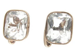 Russian Silver Rock Crystal Cufflinks