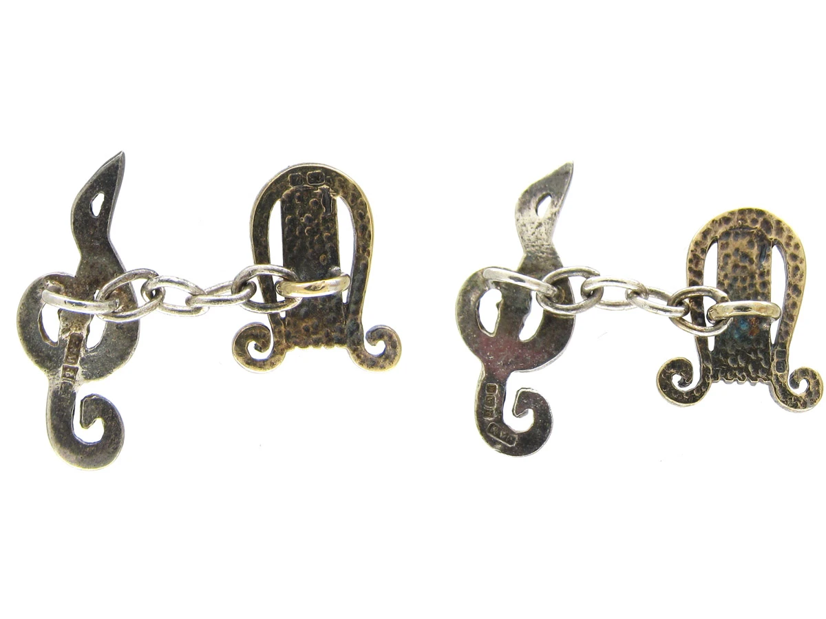 Silver Harp & Treble Clef Cufflinks 4 Silver Harp & Treble Clef Cufflinks - Image 2