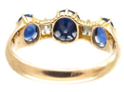 Edwardian Five Stone Sapphire & Diamond Ring 17 Edwardian Five Stone Sapphire & Diamond Ring -Antique Jewellery Company IMG 2639